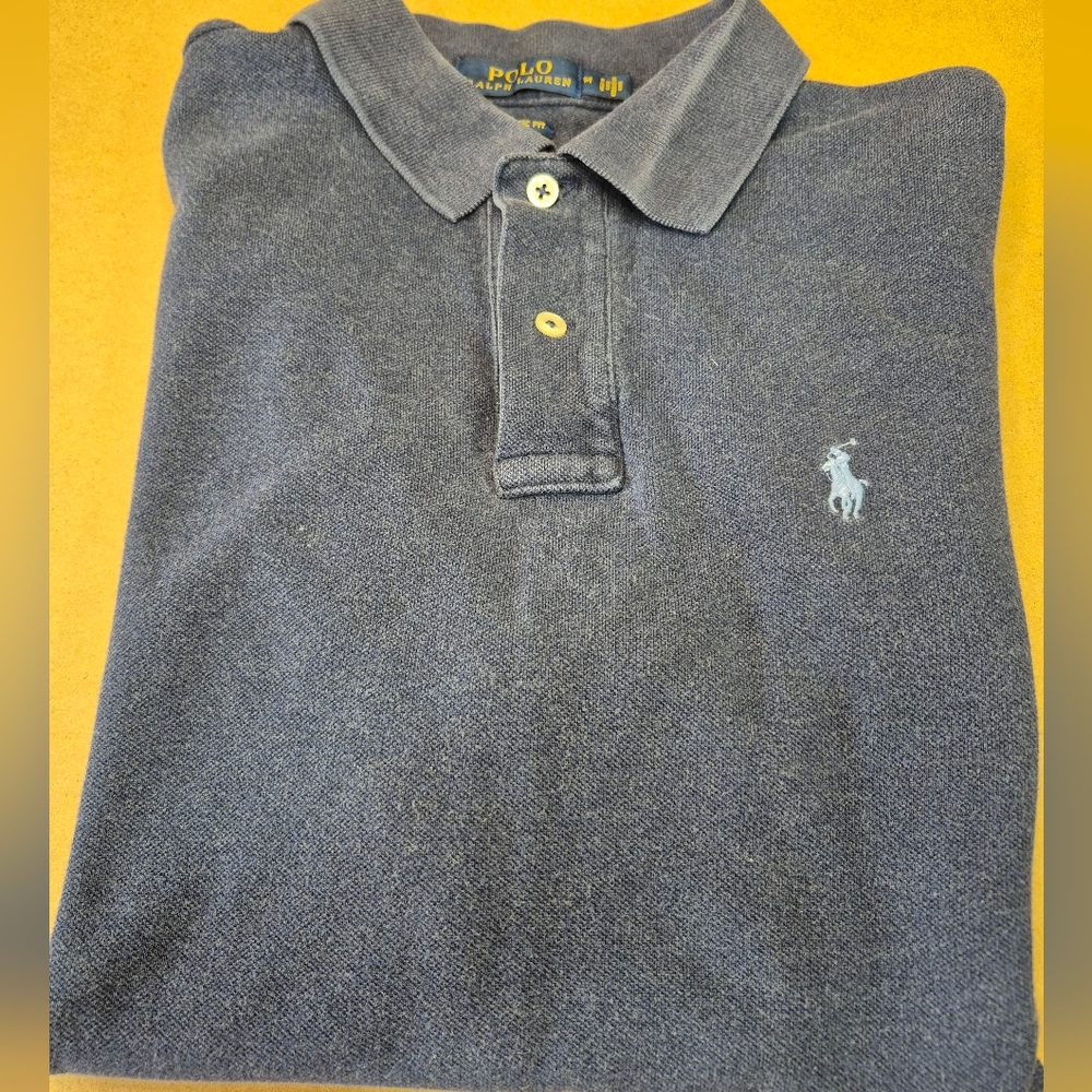 Polo by Ralph Lauren Navy Blue Polo Shirt with Light Blue Pony
